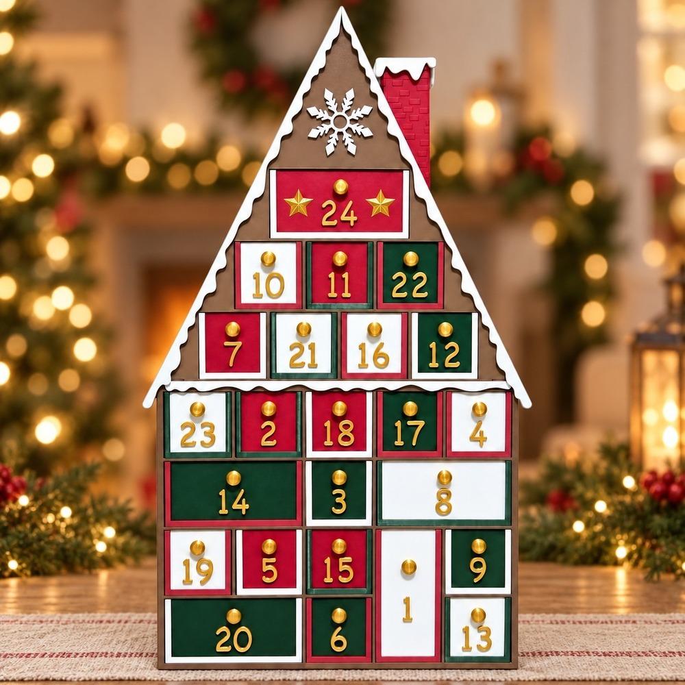 Christmas Advent Calendar 24 Drawers Reusable Countdown 3D Printed PLA Decor